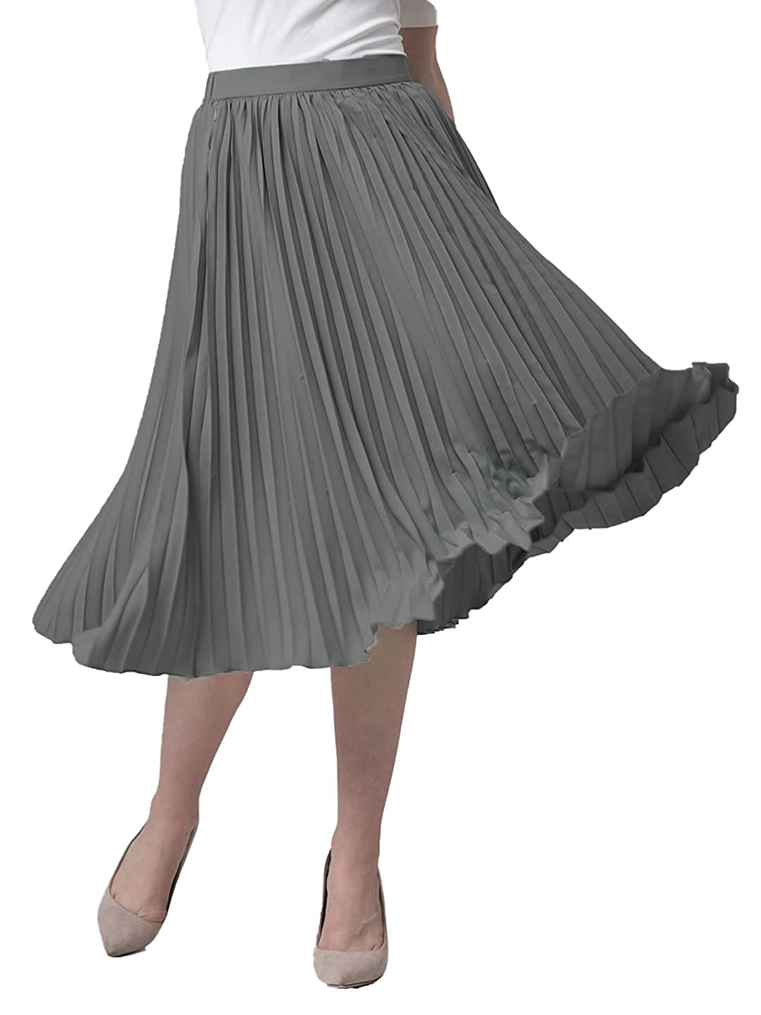 Women Western Floral Skirt - Stylish A-Line Pleated Skirt for Summer. Knee Length Midi Skirt Party Casual Knee Length Skirt Midi Skirt-image-41