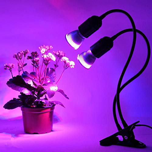 Alada Led Grow Light Plant Lamp Detachable Bulb Double Head Indoor Hydroponic Greenhouse Cultivation Silver_10W