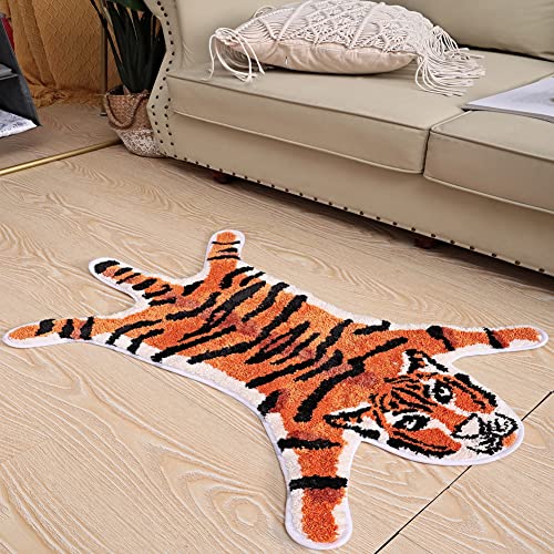 Seek4Comfortable Tiger Shaped Bath Mat For Bathroom Non Slip Bathroom Door Mat Area Rug Playroom Bedroom Bathroom Rugs And Mats Floor Playmat Absorption Shower Rug Carpet cover