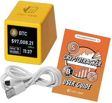 OEMGMINER x Jingle Crypto Ticker Figurine - Real-Time Updates for Bitcoin, ETH, Dogecoin, SOL, BNB, ETC, XRP - Ideal Gift for Crypto Enthusiasts