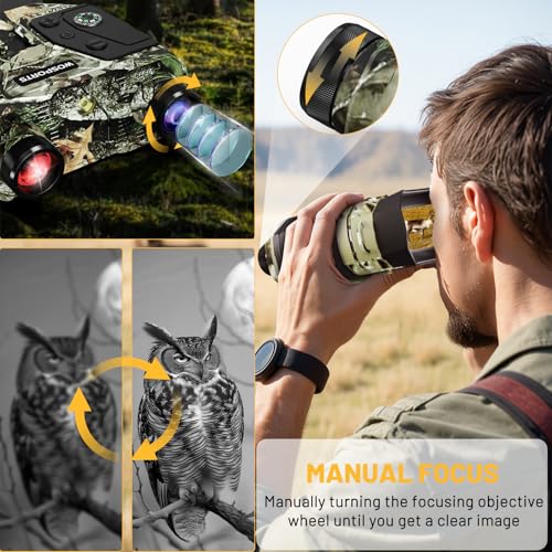Image of WOSPORTS Night Vision Goggles, 4K Night Vision Binoculars for Adults, 1300FT Range Vision, 8X Digital Zoom, 32GB Card, 15H Battery, Suitable for Camping, Gift for Men - Camo