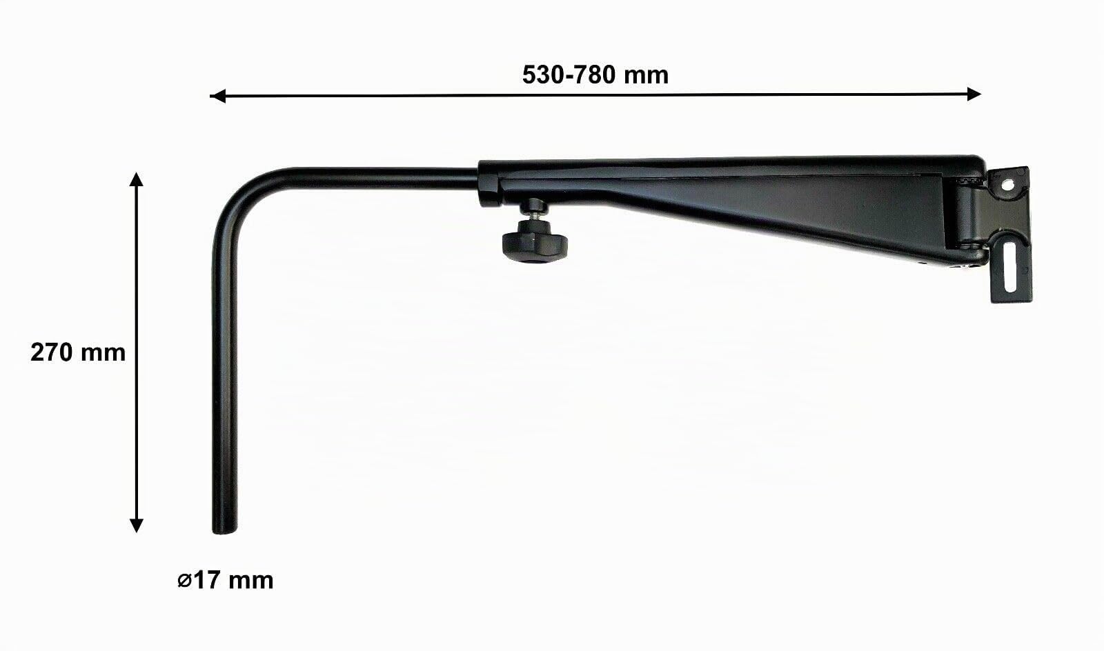 Specchio trattore con supporto 435x233 mm specchio 2 segmenti, sinistro destro o coppia, per New Holland, John Deere, Massey Ferguson, Case IH, Steyr