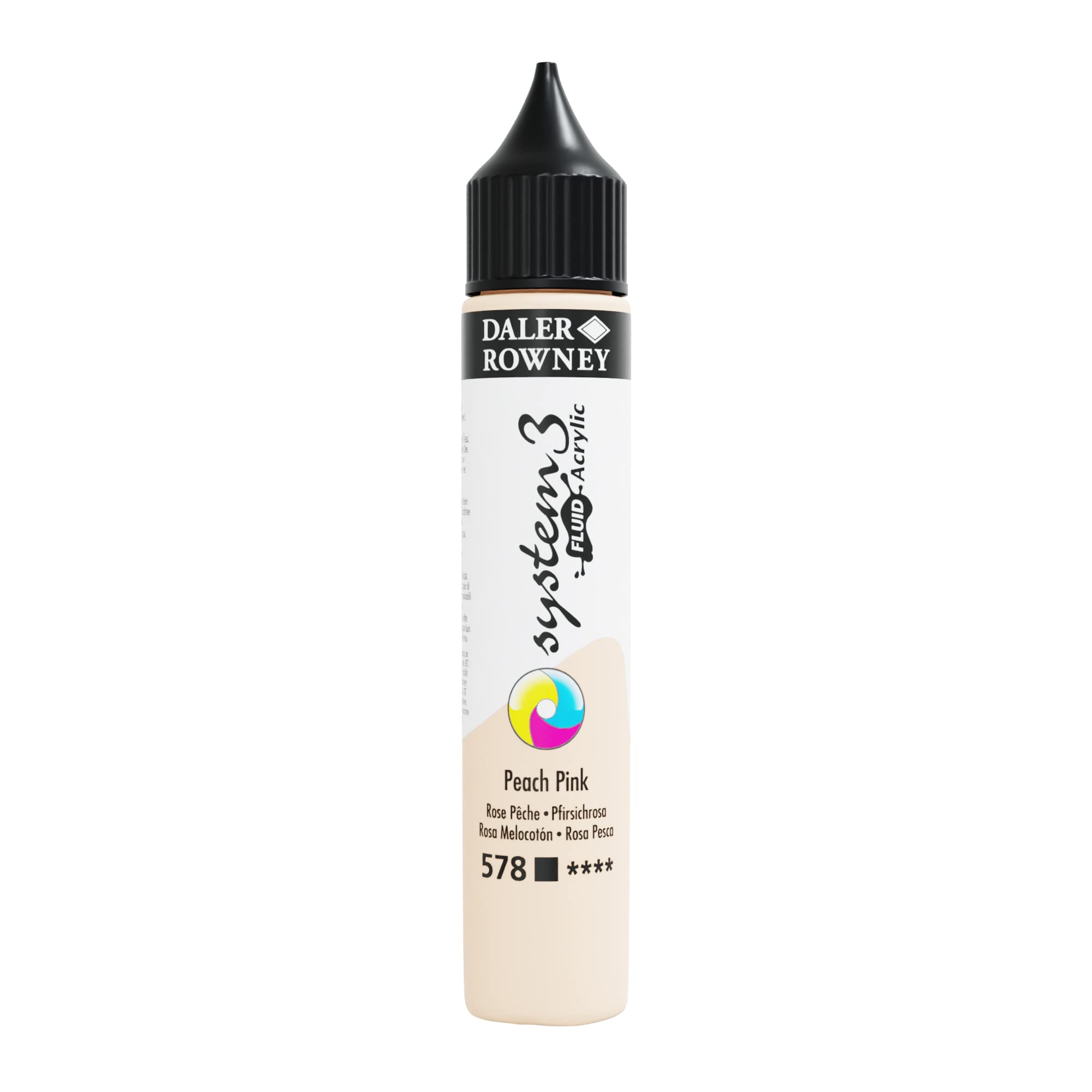 Daler Rowney Peach Pink Daler-Rowney System3 Acrylic Paint, Plastic Bottle, Fluid, 1Oz - 29.5 Ml,