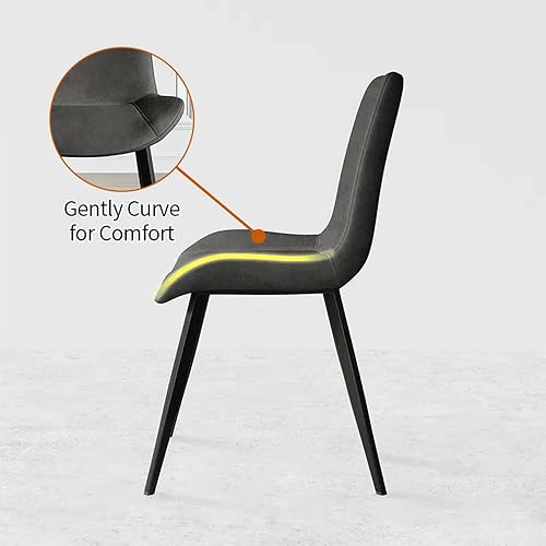Miniatura 4 de Juego de 4 sillas de comedor con cojín de poliuretano, patas de metal modernas de mediados de siglo, para sillas de cocina y comedor, sillas cómodas