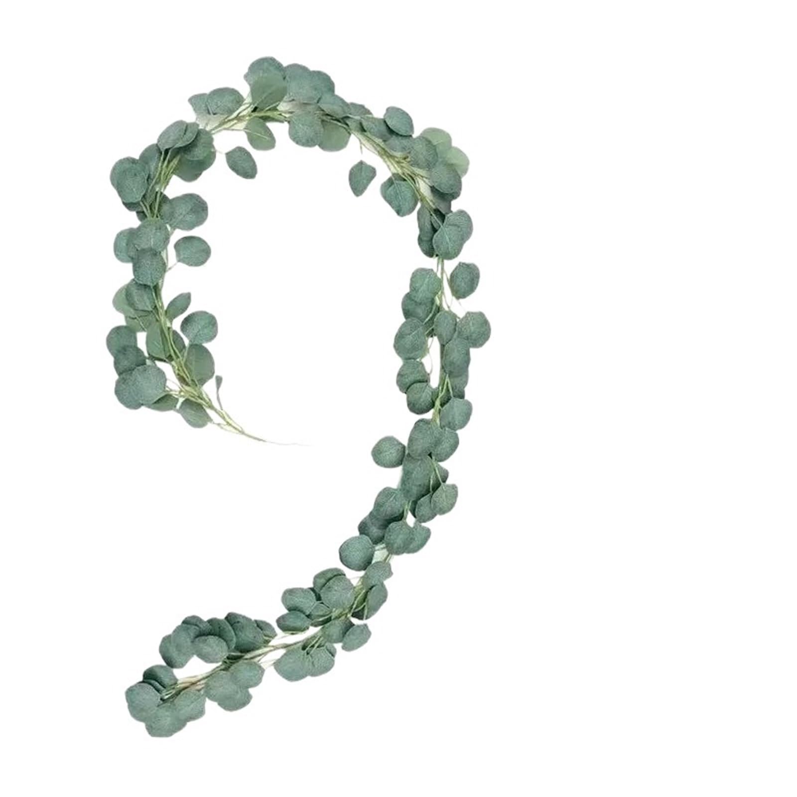 Enredadera Artificial de Hiedra Guirnalda Artificial de 2 m con Hojas de eucalipto, Plantas de Enredaderas for decoración de Pared, jardín y Arco de Boda. para Cocina, Patio(2pcs Light Green)