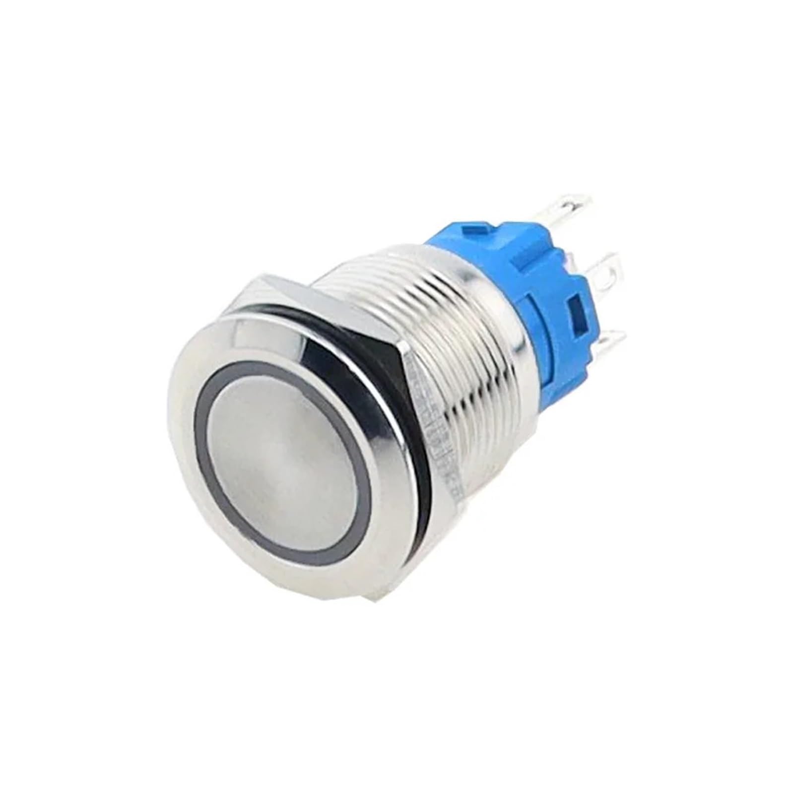 Interrupteur métallique 12mm étanche bouton premium LED blanche 12V