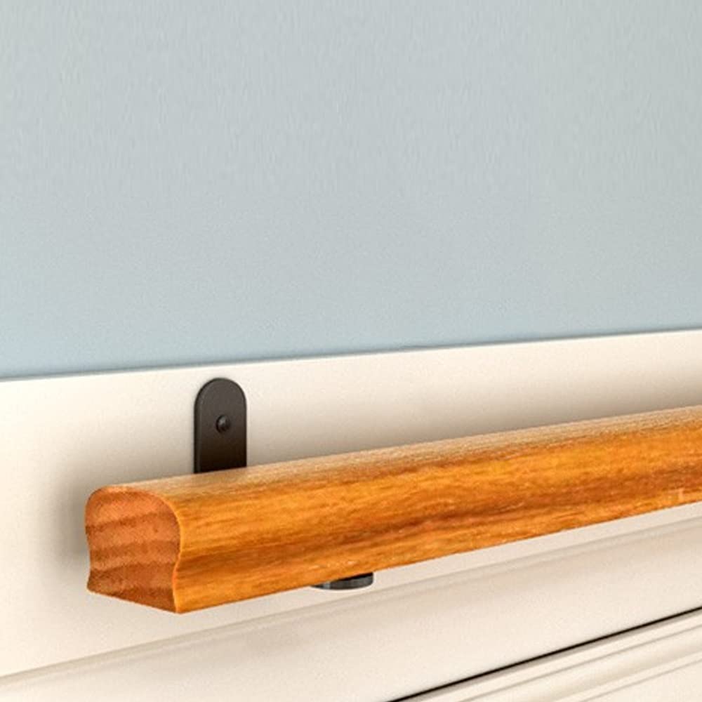 Corrimano di legno rotondo 200-250cm Supporto a parete Anti Slip Support Bar Porta di sicurezza esterna dell'interno della scala di sicurezza Maniglia per il balcone del corridoio di casa Facile Insta