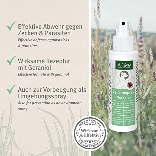 AniForte Zeckenspray für Hunde 100ml - Zeckenschutz gegen Zecken & Parasiten, Zeckenmittel für Hunde, Anti Zecken Spray, Anti-Zecken Mittel, Insektenspray & Insektenschutz, Zeckenschutz Hund