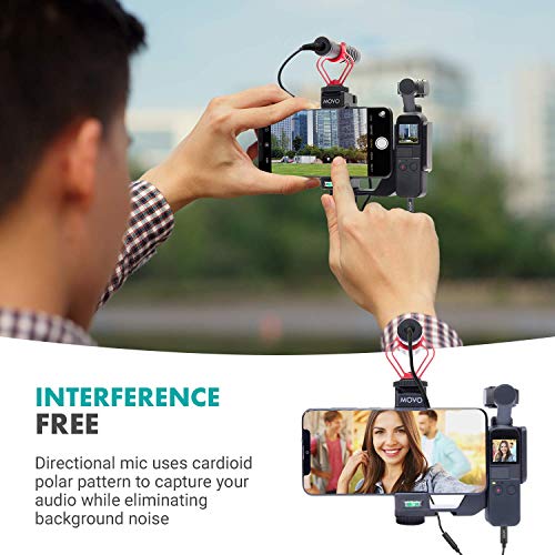 Image of Movo VXR10 Universal Video Microphone Bundle with Dongle Adapter - Compatible with DJI OSMO Pocket 1 and 2 - DJI OSMO Mic for Vlogging, Journalism, YouTube Video Recording, and More