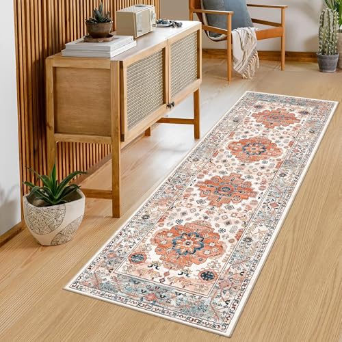 Pauwer Boho Hallway Runner Rug 2x6 Washable Entryway Area Rugs Non Slip Farmhouse Vintage Floor Mat Carpet Runner for Hallways Laundry Room Kitchen Bathroom Bedroom