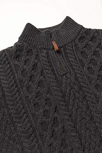 Aran Crafts Men's Irish Soft Cable Knitted Zip Neck Jacket (100% Merino Wool)3