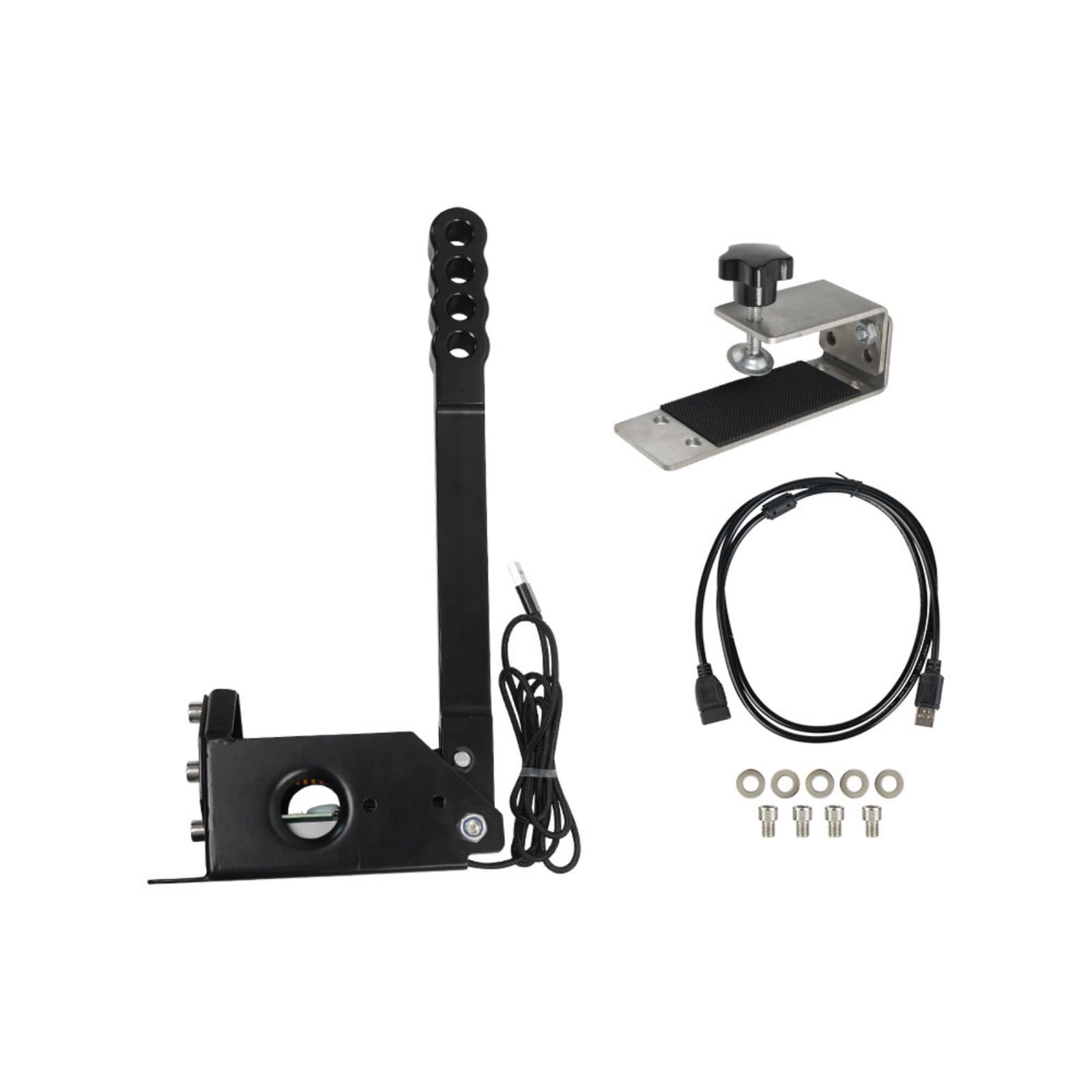 MotiveTech Freno a Mano USB Plug-And-Play Freno a Mano da in Lega di Alluminio per Videogiocatori, Freno A Mano Con Staffa