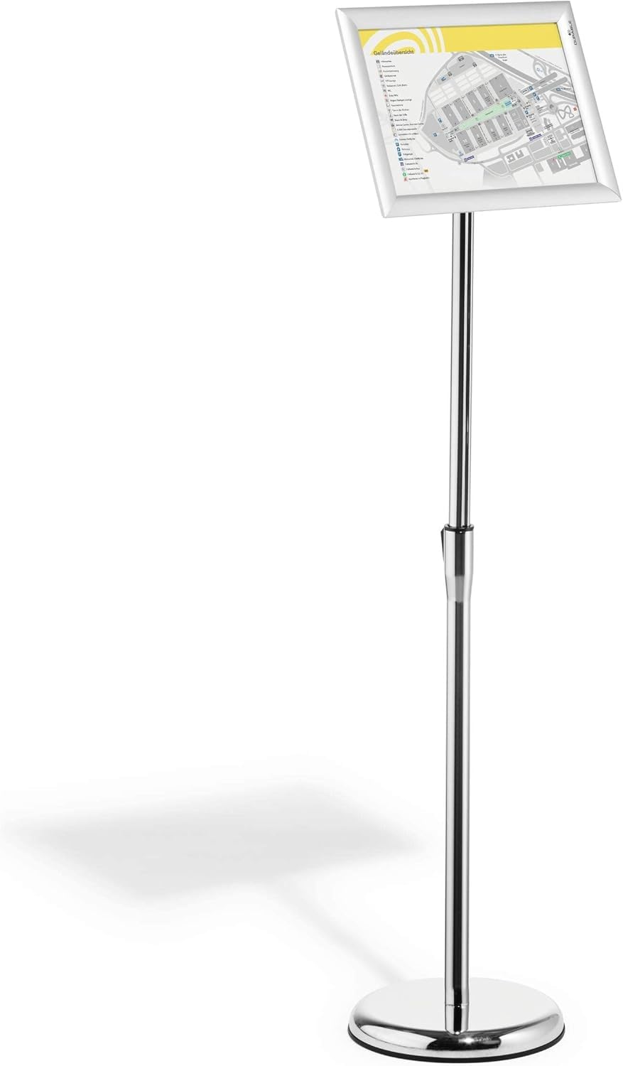 Durable Stojak informacyjny podłogowy A4, srebrny, 479823