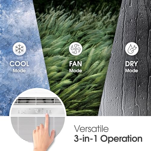 LG 8,000 BTU Smart Window Air Conditioner with Dehumidifier, 115V, Window AC for Medium Rooms up to 350 Sq. Ft., Window Unit AC with Remote Control, 3 Speeds, Auto-Restart, 24-Hour Timer, White by LG - Image 8