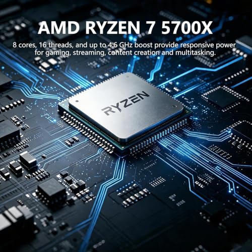 Image of Prebuilt Gaming PC, GeForce RTX 3060 Ti 8GB, AMD Ryzen 7 5700X