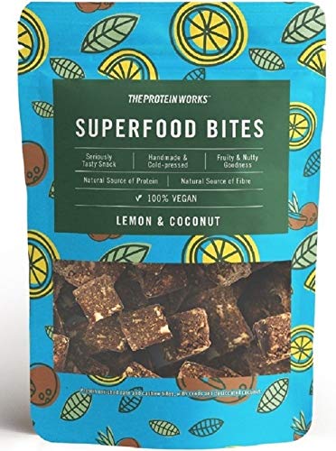 THE PROTEIN WORKS Superfood Bites | 100% Veganos | Snack Saludable y Natural | A Base de Plantas| Limón & Coco | 140g
