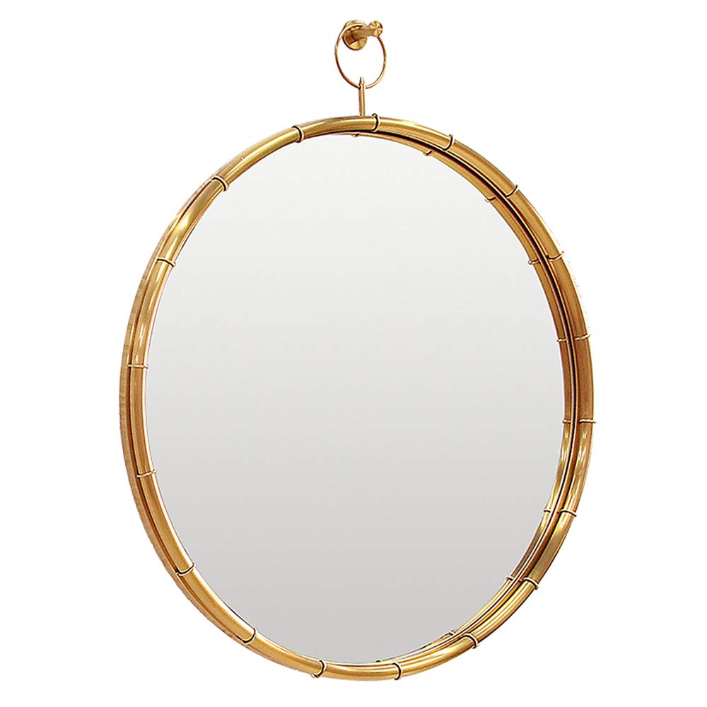 WWWRL Hanging Mirror/Round Bathroom Mirror /60cm /Stainless Steel Frame /5mm HD Glass Silver Mirror/Art Deco Mirror, Suitable for Living Room, Bedroom, Cafe, Hotel, Entrance Mirror