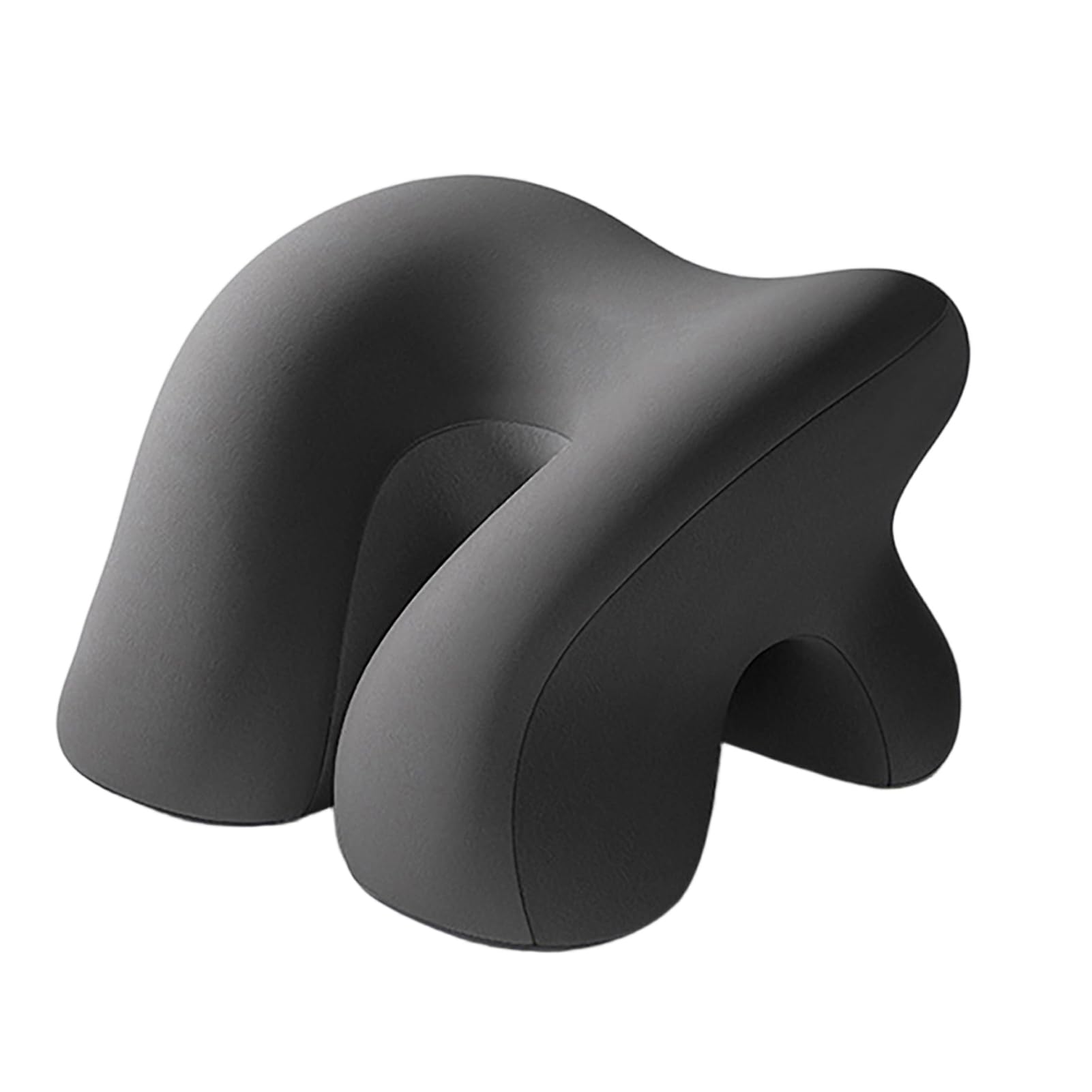 newuzis Ergonomic Desk Nap Pillow With Arm Hole – Memory Foam Lunch Break Support Pillow For Office, Classroom, Travel, Washable Cover – Prevents Arm Numbness, Curved Surface Black Gray