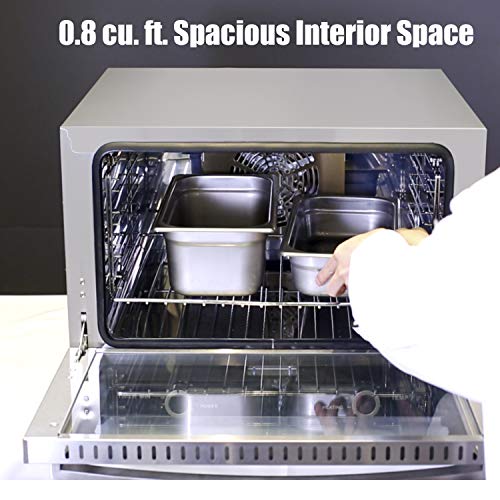 Kitma 26L Countertop Convection Oven - Commercial Toaster Oven With 3 Toasting Racks, 1440W Efficient Heating, Stainless Steel, Silver #TOP3