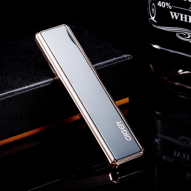 Encendedor USB recargable a prueba de viento dorado miniatura 5
