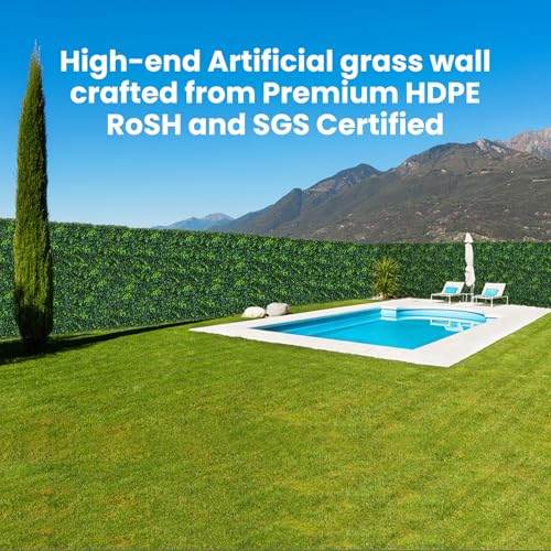 Artificial Boxwood Roll Grass Wall Panels, Greenery Outdoor 40"x120" (33.33 Sqft) UV-Anti Fake Ivy Privacy Fence Screen for Patio, Balcony, Garden, Backyard, and Fence Decor-Includes 5 PCS 79" Vines