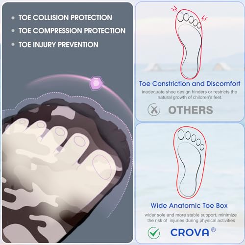 Image of Built-in Heel Grips Water Shoes for Kids Girls Boys Hiking Wide Barefoot Swim Beach Pool Big Kid