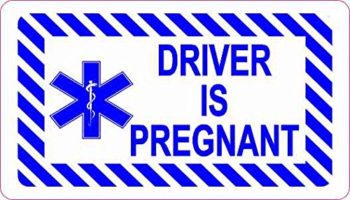 StickerTalk Driver is Pregnant Magnet, 3.5 inches by 2 inches