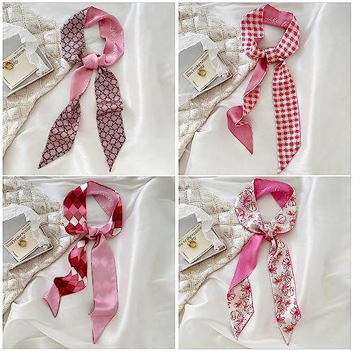 QTMY 17 Pack Purse Scarf for Bags Silk Head Scarf for Hair Handbag Women Scarfs Band Hair Neck Scarves Fashion3