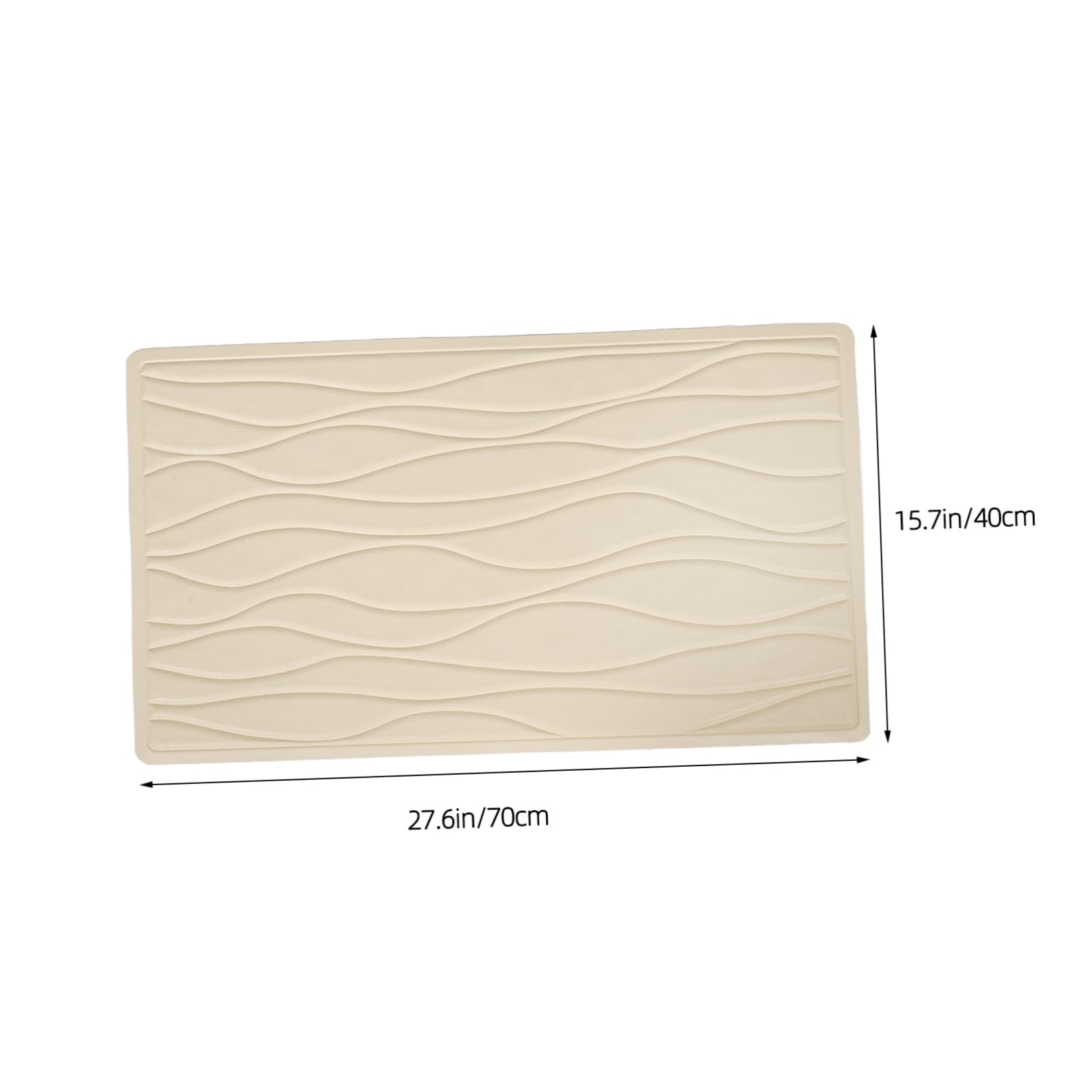 FRCOLOR Alfombra de Bañera Antideslizante de Goma Beige con Ventosas, Adecuado para Ducha y Baño en Casa, Cómoda y Segura