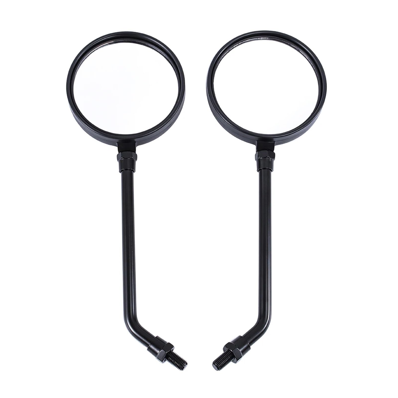 Specchietto Retrovisore per Bicicletta 1 paio di specchietti retrovisori rotondi neri da 10 mm for moto(Long Stem)
