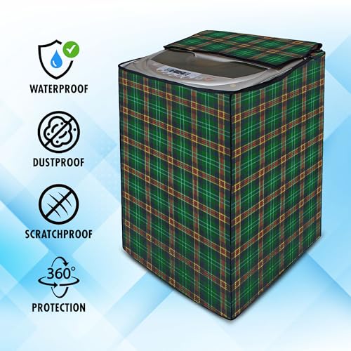 Image of Lithara Top Load Fully Automatic Washing Machine Cover for LG, Samsung, IFB, Whirlpool, Suitable for 6 KG & 6.5 KG - Waterproof, Dustproof Cover (Print-5)
