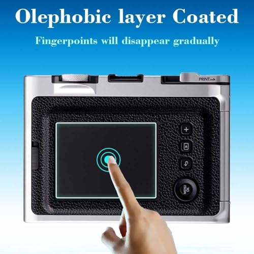 Image of M.G.R.J Tempered Glass Screen Protector for Fujifilm Instax Mini EVO /Hybrid Fuji Instant Camera (Set of [2] Screen Tempered Glass & [2] Lens PET Protector) [2+2 Pack] (Transparent)