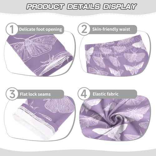 Girls' Athletic Leggings Ankle Length Yoga Dance Pants Kids Teen 4T Striped Butterfly3