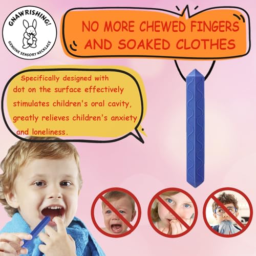 GNAWRISHING Sensory Chew Necklace, 8 Pack Diamond Chew Necklaces for Sensory Kids, Made from Food Grade Silicone for for Autistic, ADHD, Oral Motor Boys and Girls Children (Rainbow Color) - Image 3