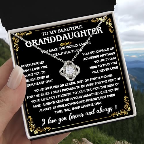 To My Granddaughter Necklace, Granddaughter Necklace Gifts From Grandma Or Grandpa, Necklace Gift For Granddaughter On Birthday Christmas Wedding, Graduation Necklace Gift For Granddaughter3
