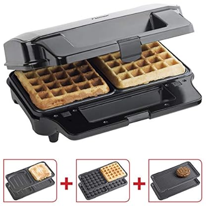 Bestron Antihaftbeschichteter 3-in-1 Sandwich-Kontaktgrill, 900 W, Schwarz, 29,5 x 20 cm – Bild 4