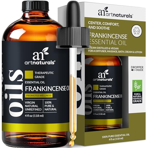 artnaturals Frankincense Essential Oil (4.0 Fl Oz / 118ml) - 100% Pure Oils Natural Undiluted Therapeutic Grade – Premium Aromatherapy Quality Oil, Aromatherapy & Diffuser