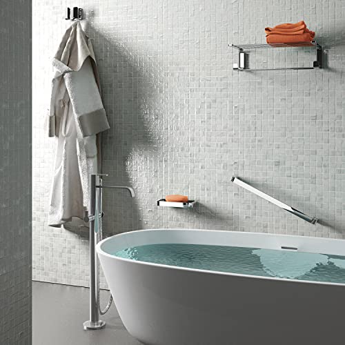 Porte-objets rectangulaire chrome Gedy Outline anti-rouille mural