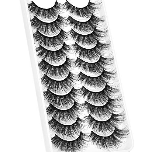 False Eyelashes Natural Looking Faux Mink Eyelashes Volume soft Lashes Pack Cat Eye Fake Lashes Pack by Calphdiar