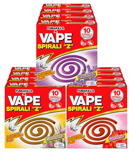 Vape Spirali Z Profumate Lavanda Geranio Citronella -...
