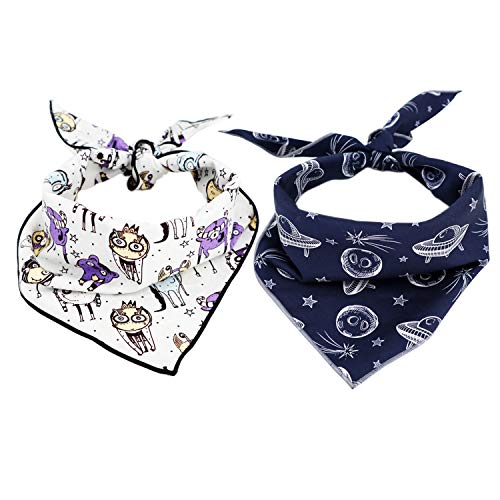2 Pack Dog Bandanas Triangle Dog Neck Scarfs Pet Kerchief Set for Dogs Cats Dog Birthday Bandanass(S)