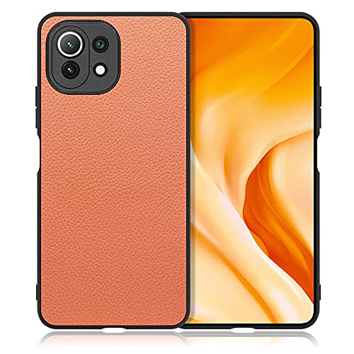 LOOF LUXURY-SHELL �{�v ���U�[ �X�}�z�P�[�X for Xiaomi Mi 11 Lite 5G �p �P�[�X �J�o�[ �X�g���b�v�z�[�� �V���v�� �ϏՌ� ���^ �y�� leather [�t���~���S]