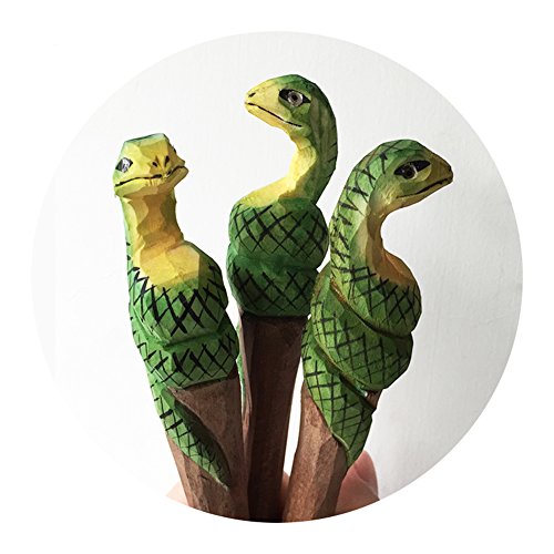 Bolígrafo gel tinta negra madera dibujo serpiente