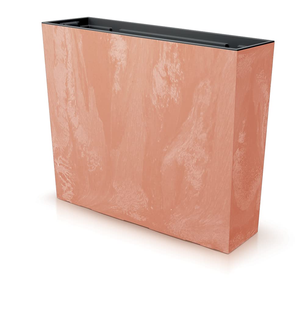 URBNLIVING Tall Concrete Rectangle Planter Floor Standing Indoor Outdoor Patio Plant Pot (Terracotta)