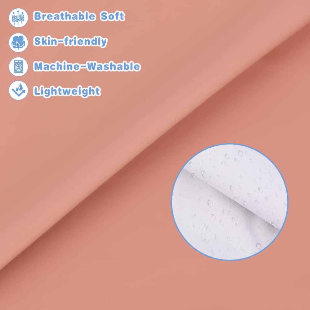 Vicloon Bavaglino a Manica Lunga, Bavaglini Pappa Svezzamento, Bavaglino Impermeabile con Tasca Frontale, Bavaglino in Tessuto PU Impermeabile, Drool Bavaglini per Bambini da 6 a 12 Mesi, Colore Rame