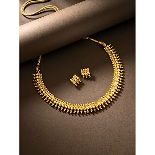 Image of Peora Gold Plated Bridal Jewellery Set with Kamarband Gift for Women Indian Traditional Ethnic Wedding