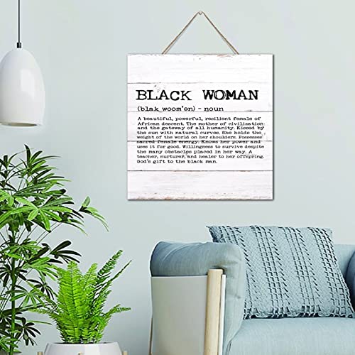 Décoration murale en bois Black Woman Noun de qualité artisanale pour salon chic