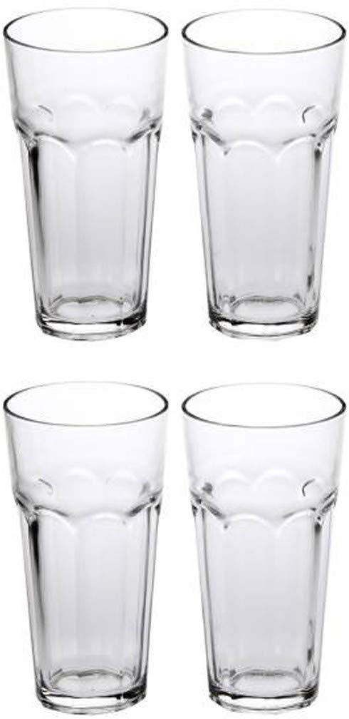 AFAST Multipurpose Food Grade Designer Transparent Water Glass, Set of 4, Capacity 250 ML, Clear, for Home, Kitchen, Office, Bar, Serving Water, Milk, Cold Drinks & Other Bavrage