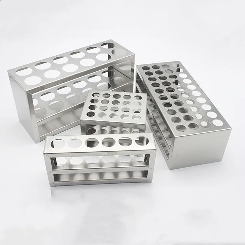 1Pcs Lab Stainless Steel Test Tube Holder colorimetric Tube Rack centrifuge Tube Stander for School Experiment(30mm 8holes)