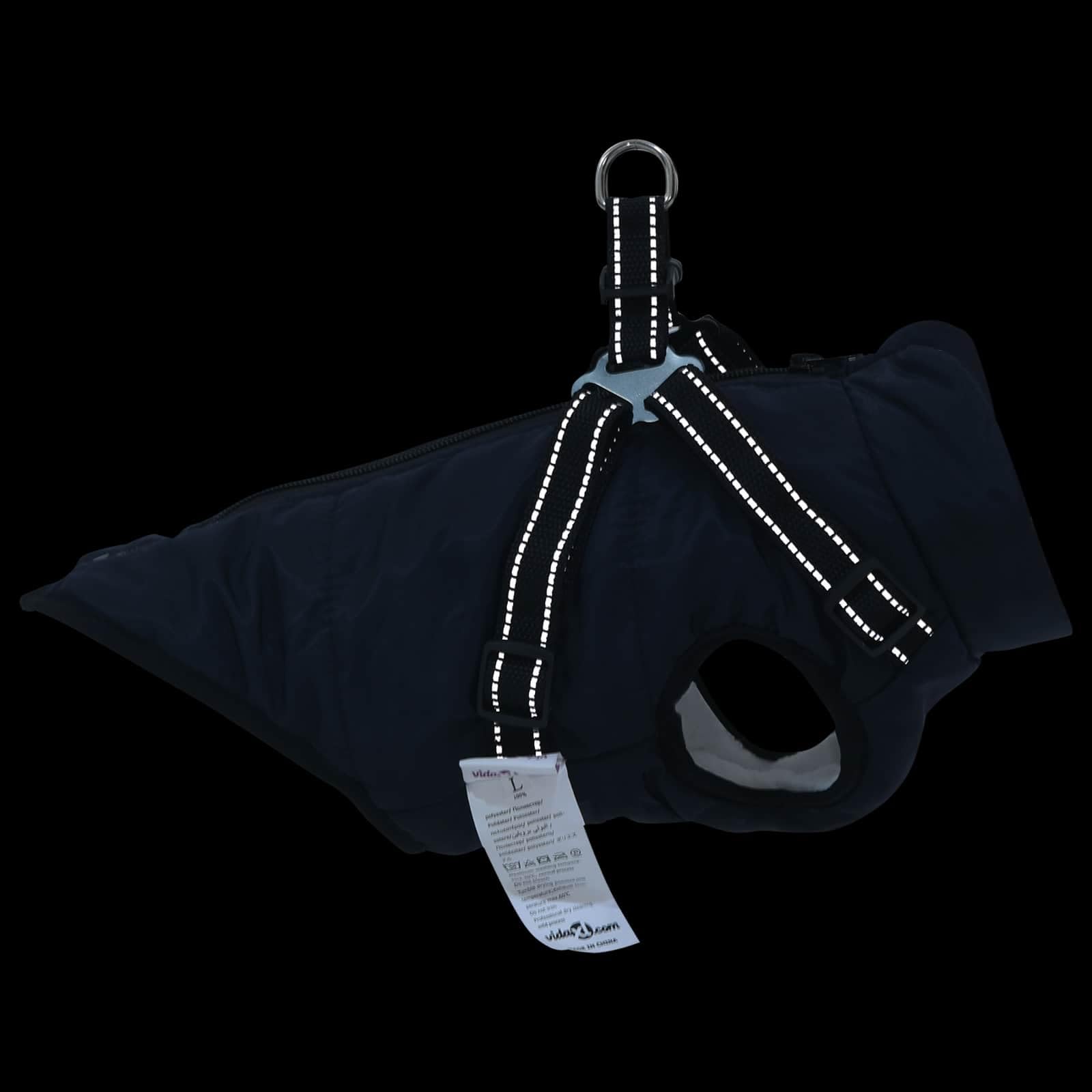 Abrigo para perro azul marino L36 con forro polar y poliéster, resistente al viento, impermeable, reflectante para pasear al aire libre, adecuado para perros de 8 a 12 kg, cálido